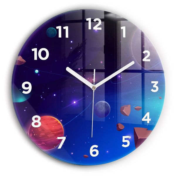 Reloj de pared redondo Galaxia de planetas
