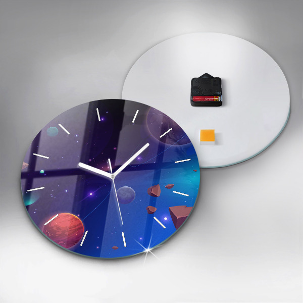 Reloj de pared redondo Galaxia de planetas