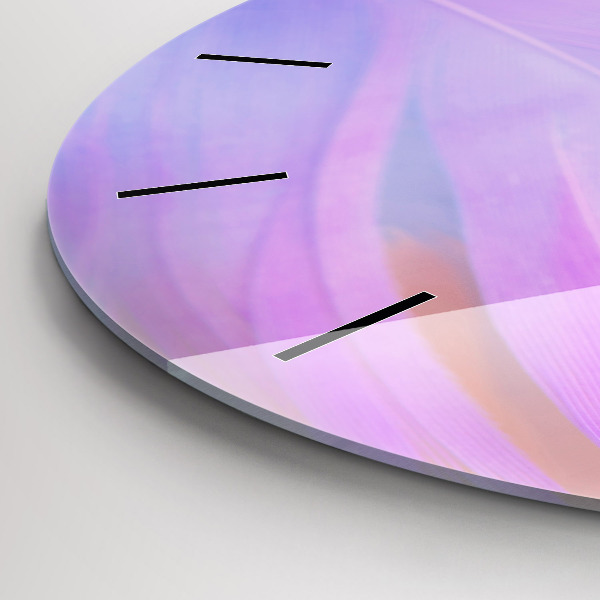 Reloj de cristal redondo Plumas de colores