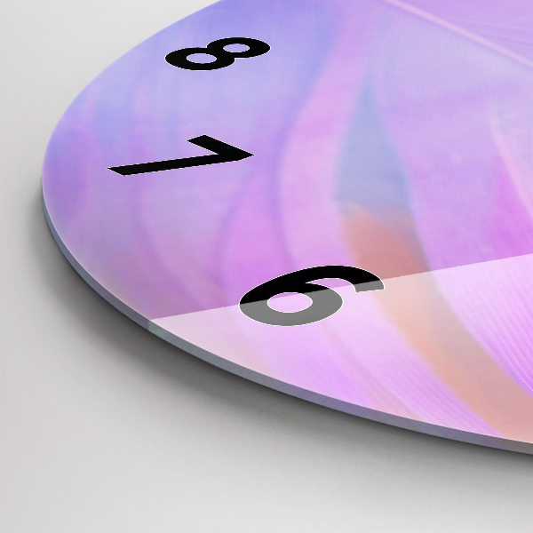 Reloj de cristal redondo Plumas de colores