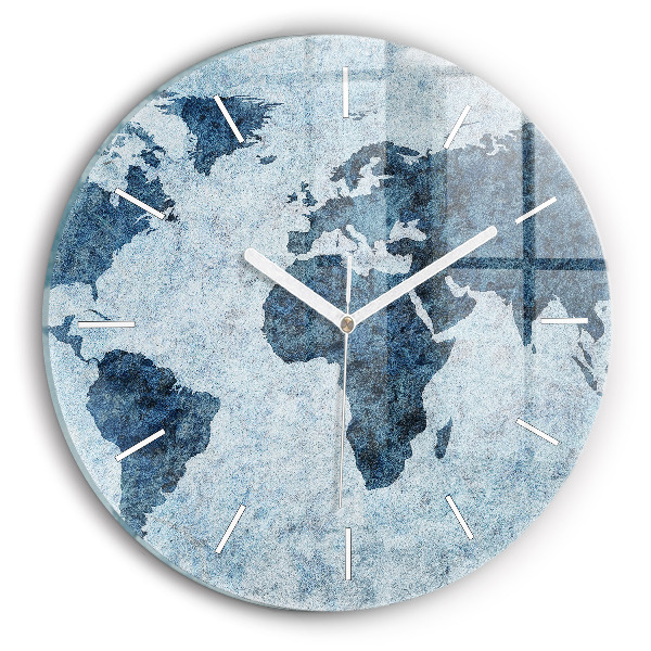 Reloj de pared redondo Mapamundi pintado