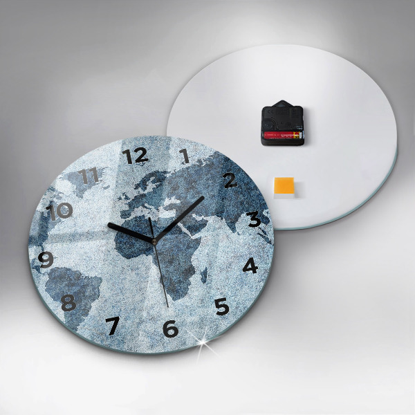 Reloj de pared redondo Mapamundi pintado