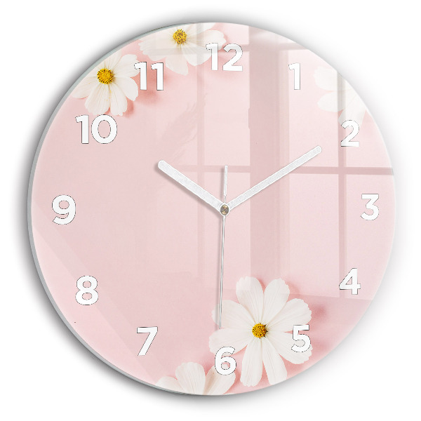 Reloj de pared redondo Flores de margarita