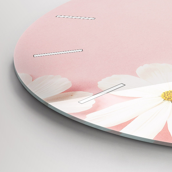 Reloj de pared redondo Flores de margarita