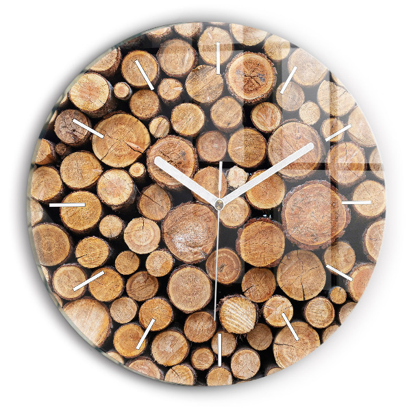 Reloj de cristal redondo Anillos de árboles