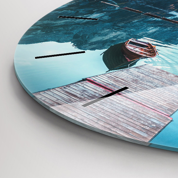 Reloj redondo pared Barcos en un lago