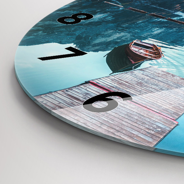 Reloj redondo pared Barcos en un lago