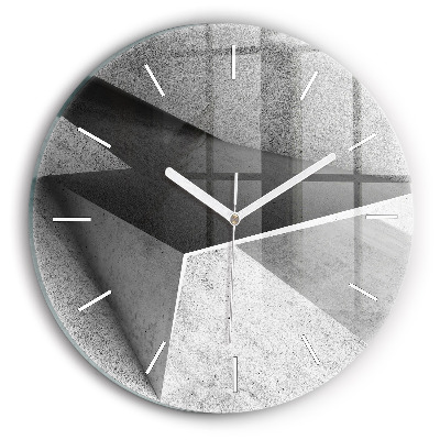 Reloj de cristal redondo Triángulos abstractos