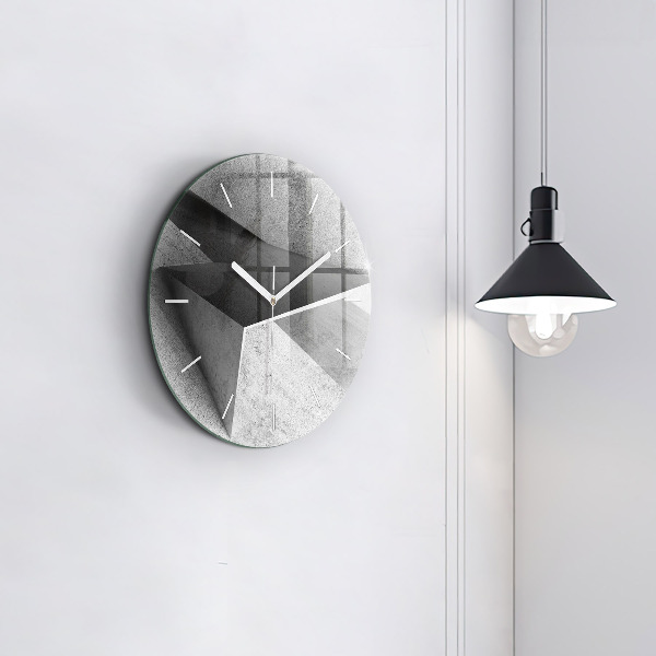 Reloj de cristal redondo Triángulos abstractos