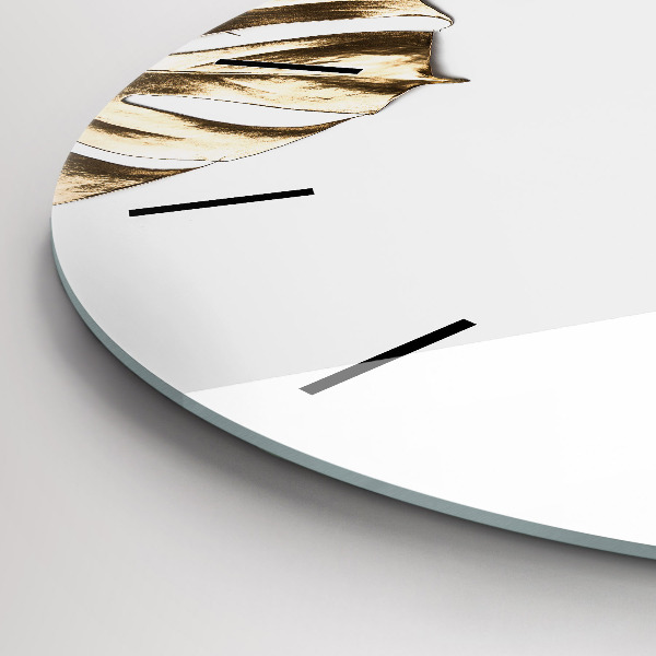 Reloj de cristal redondo Hojas tropicales