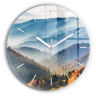 Reloj de cristal redondo Paisaje de montaña