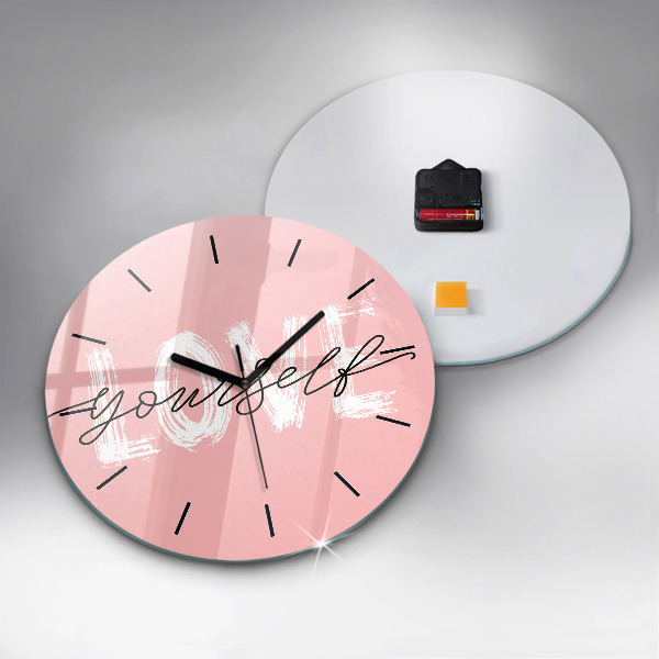 Reloj redondo pared Inscripción Love yourself