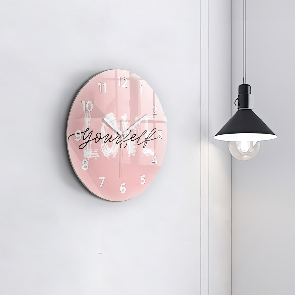 Reloj redondo pared Inscripción Love yourself