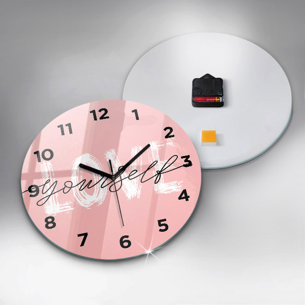 Reloj redondo pared Inscripción Love yourself