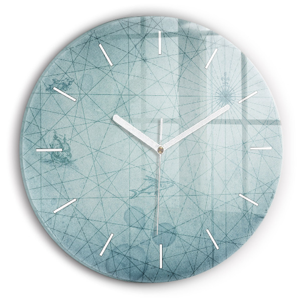 Reloj de cristal redondo Mapa vintage