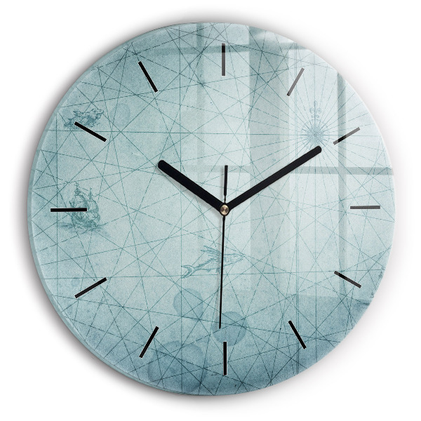 Reloj de cristal redondo Mapa vintage