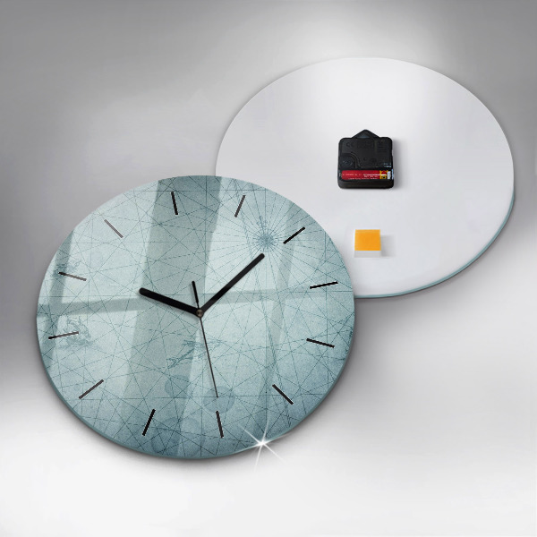 Reloj de cristal redondo Mapa vintage