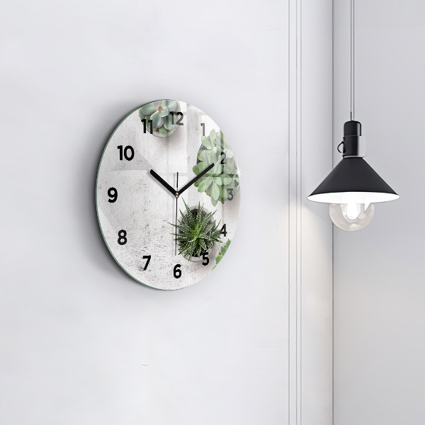 Reloj de cristal redondo Plantas decorativas