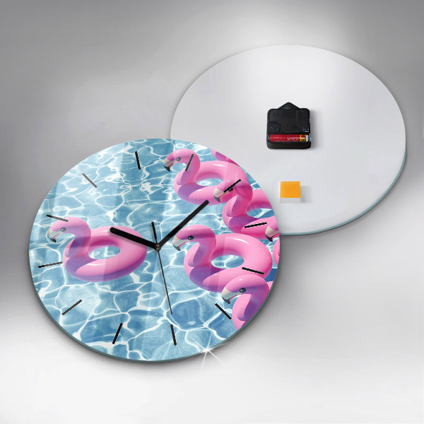 Reloj redondo pared Flamencos hinchables