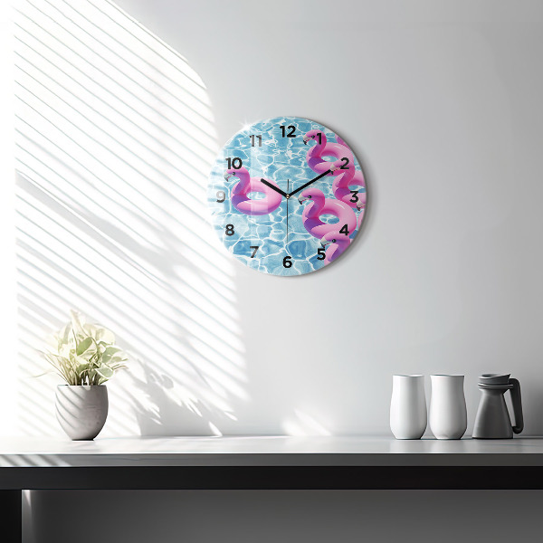 Reloj redondo pared Flamencos hinchables