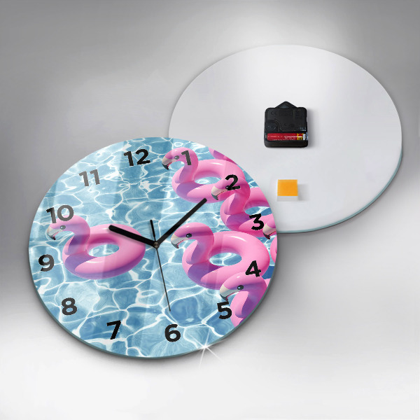 Reloj redondo pared Flamencos hinchables