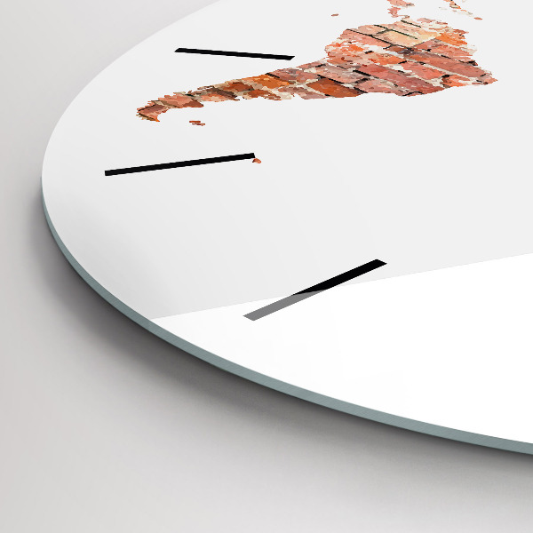 Reloj de cristal redondo Viejo mapa de ladrillos