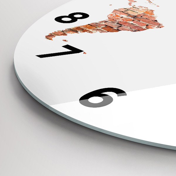 Reloj de cristal redondo Viejo mapa de ladrillos