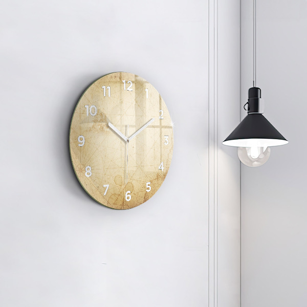 Reloj de pared redondo Viejo mapa del mundo