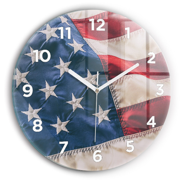 Reloj redondo pared Bandera americana