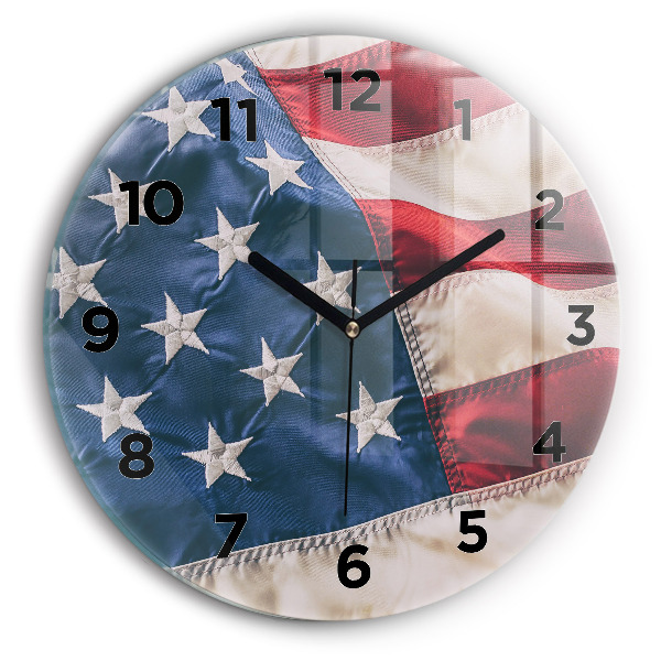 Reloj redondo pared Bandera americana
