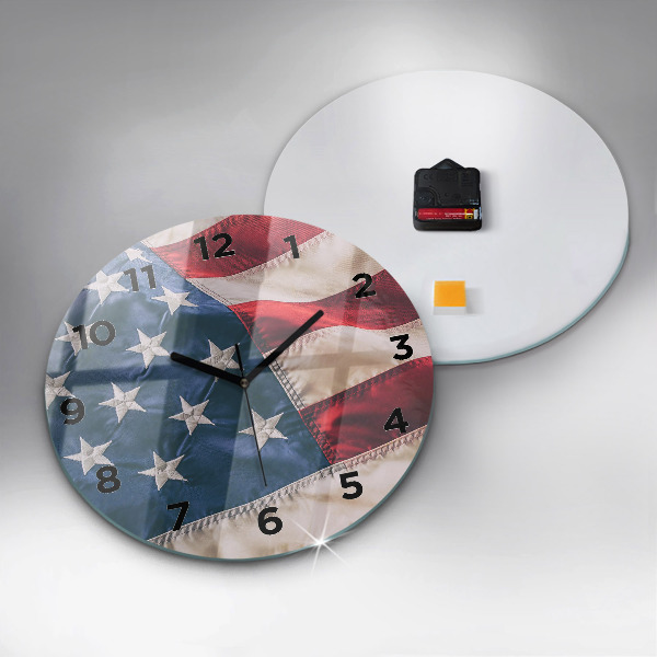 Reloj redondo pared Bandera americana