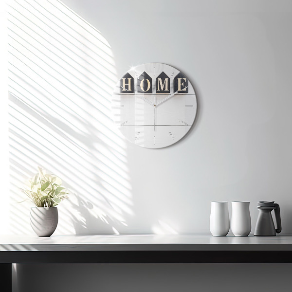 Reloj de cristal redondo Inscripción de una casa