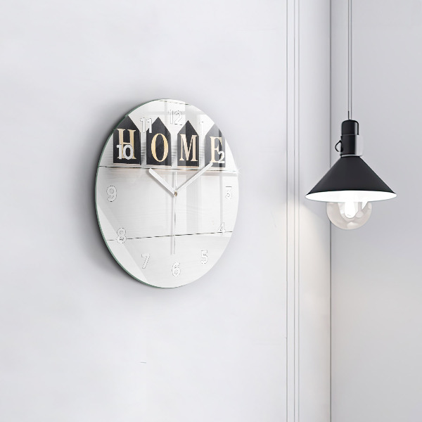 Reloj de cristal redondo Inscripción de una casa