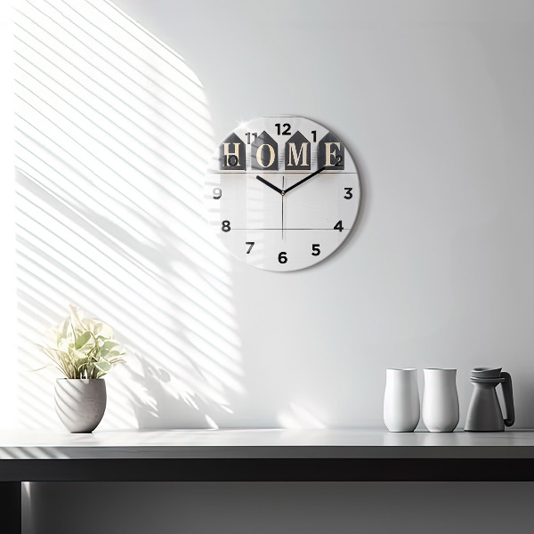 Reloj de cristal redondo Inscripción de una casa