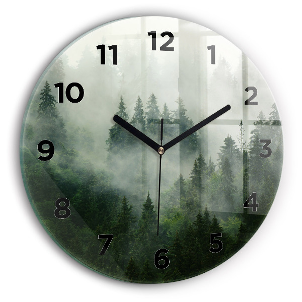 Reloj de cristal redondo Bosque brumoso