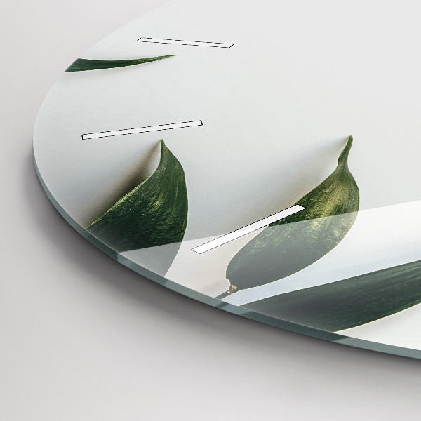 Reloj redondo pared Marco de hojas