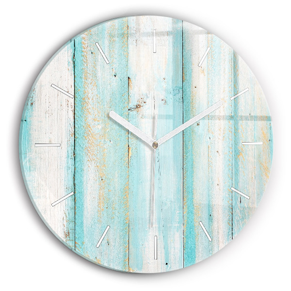Reloj de pared redondo Tablas azules