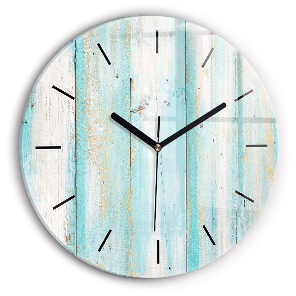 Reloj de pared redondo Tablas azules