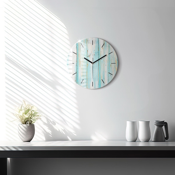 Reloj de pared redondo Tablas azules