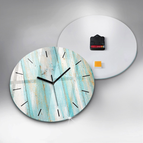 Reloj de pared redondo Tablas azules