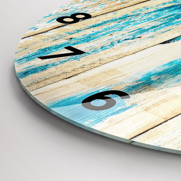 Reloj de cristal redondo Madera rayada