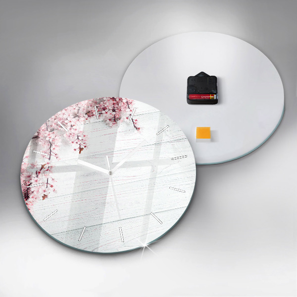 Reloj de cristal redondo Flores de primavera