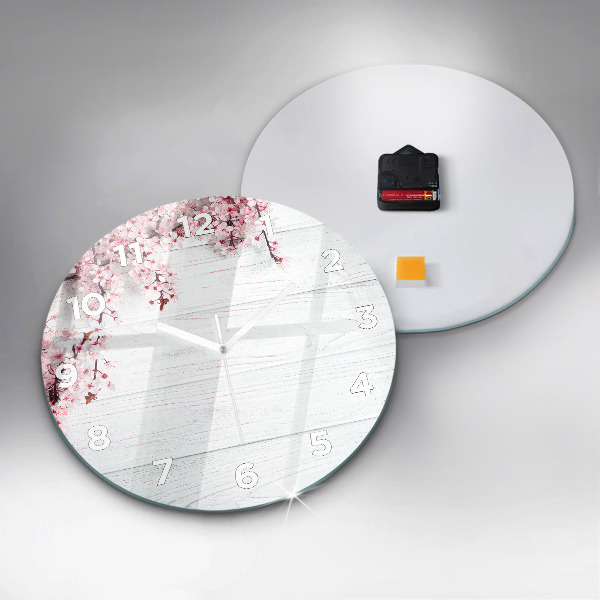 Reloj de cristal redondo Flores de primavera