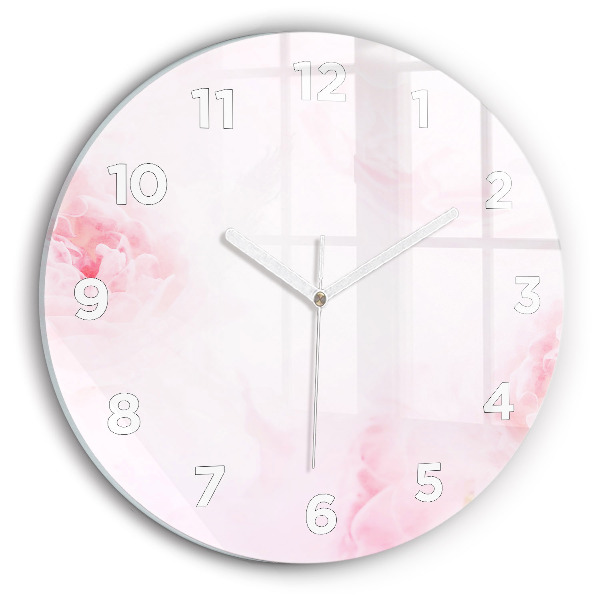Reloj de cristal redondo Flores en flor