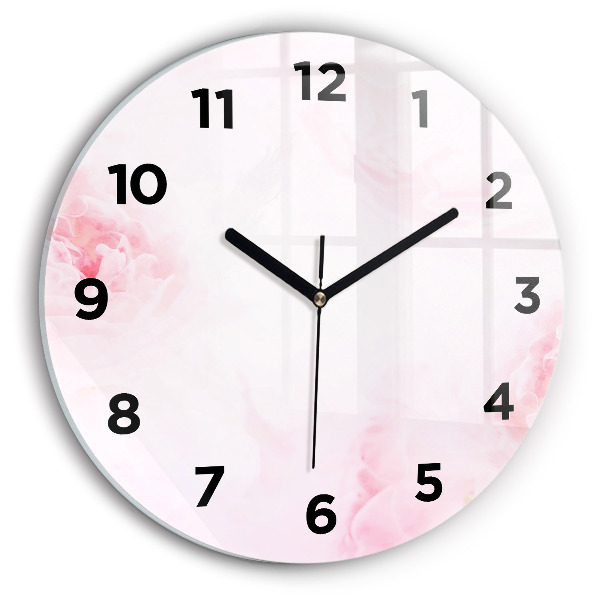 Reloj de cristal redondo Flores en flor