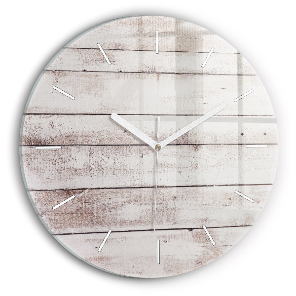 Reloj de pared redondo Tablas de madera clara