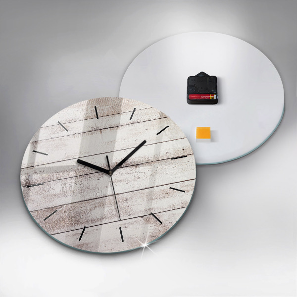 Reloj de pared redondo Tablas de madera clara
