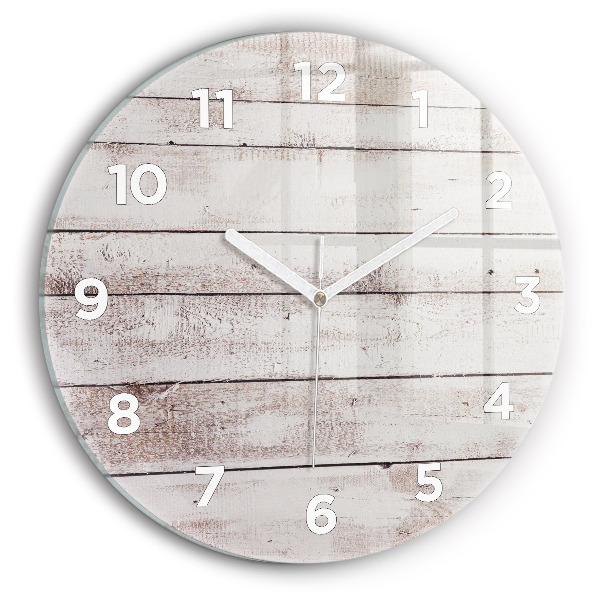 Reloj de pared redondo Tablas de madera clara