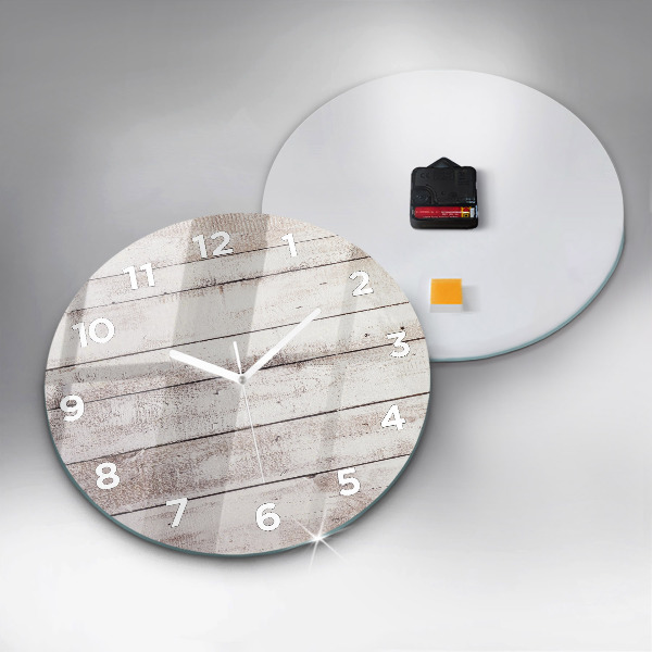 Reloj de pared redondo Tablas de madera clara