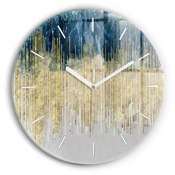 Reloj de pared redondo Patrón decorativo y oro